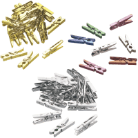 Mini Klammern Kunststoff Metallic 25mm gold silber & bunt