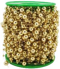 10m Perlenkette Gold mit großen & kleinen Perlen