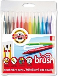 Set 12 Fasermaler Brush Pen mit Pinselspitze