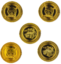 18 Goldmünzen Piraten Coins Ø 32mm Kunststoff