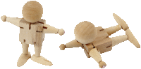 5 elastische Holz Figuren - Gelenke mit starkem Gummiband