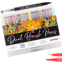 36 Dual Brush Pens - Fasermaler 1,5mm / Fineliner 0,4mm