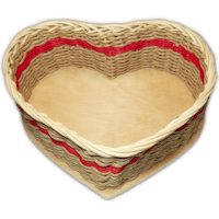 Korbflechtset [24] - Herz Körbchen mit Papierschnur & Peddigrohr rot